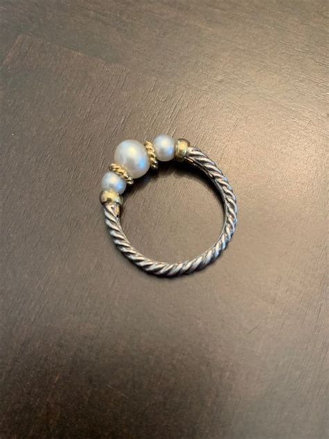 David Yurman Pearl Cable Ring On Mercari David Yurman Ring Gold