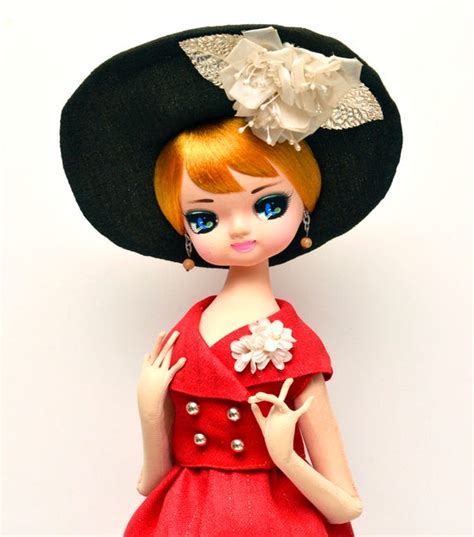 Vintage Big Eye Pose Doll With Fancy Hat From Japan Etsy