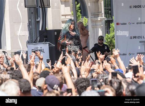 New York USA 24th June 2022 Singer Kesha Performs On Stage During