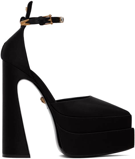 Versace Versace Black Aevitas Pointy Platform Heels Editorialist