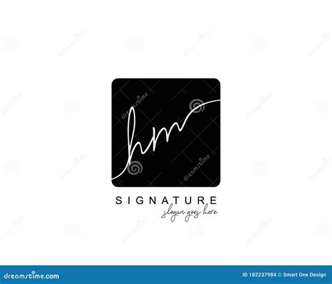 Initial HM Signature Logo Template Vector Stock Vector Illustration