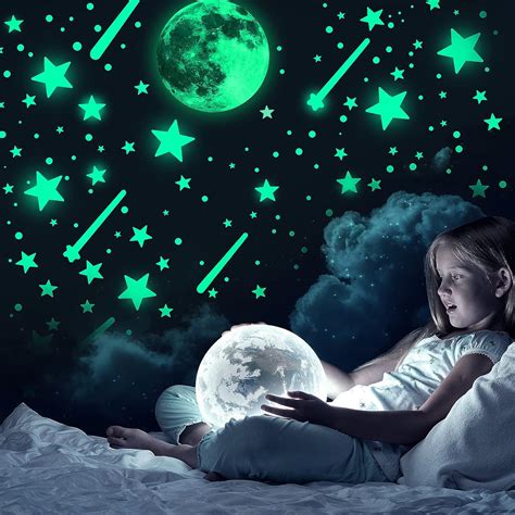 Estrellas que brillan en la oscuridad, calcomanías que brillan en la