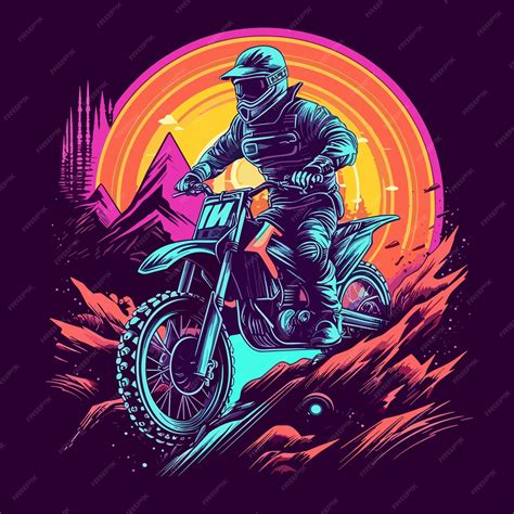 Premium Vector Illustration Painting Of A Dirt Bike Rider Jumping