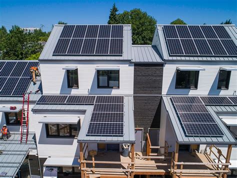 Solar Panel Installation Progress On The Tillamook Row Zero Energy