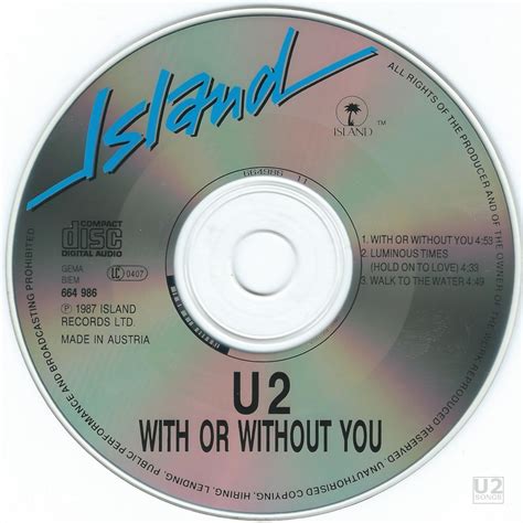 U2 With Or Without You Album Cover