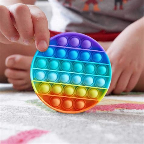 Pop It Fidget Toy Known From Tiktok Round Rainbow