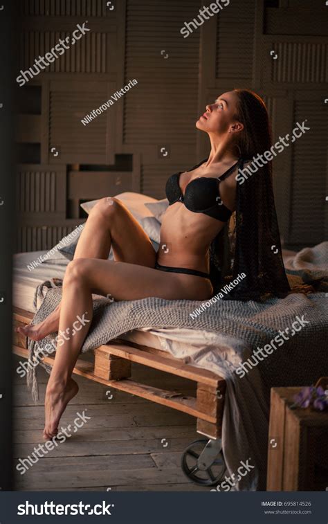 Sexy Brunette Woman Posing Elegant Lingerie Stock Photo 695814526 Shutterstock