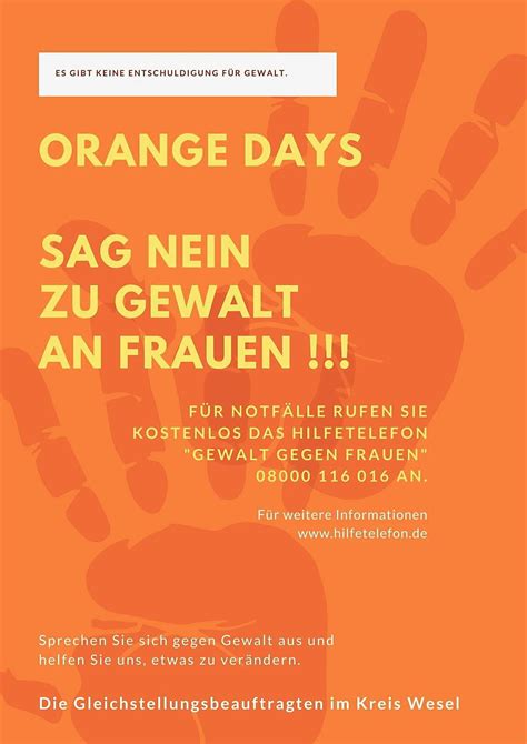 „orange Day“ In Hamminkeln Stadt Setzt Ein Zeichen Gegen Gewalt An