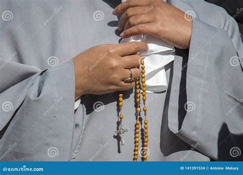 A Nun Praying the Holy Rosary Editorial Stock Image - Image of cross ...