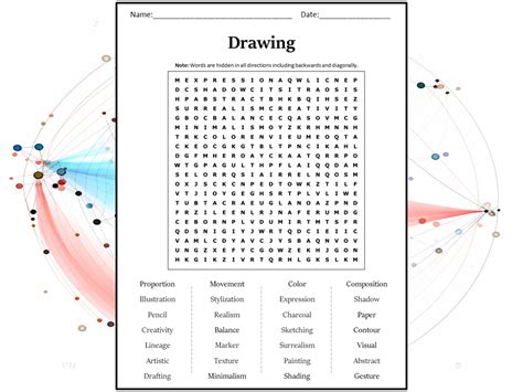 Drawing Word Search Puzzle Worksheet Activity Teaching Resources