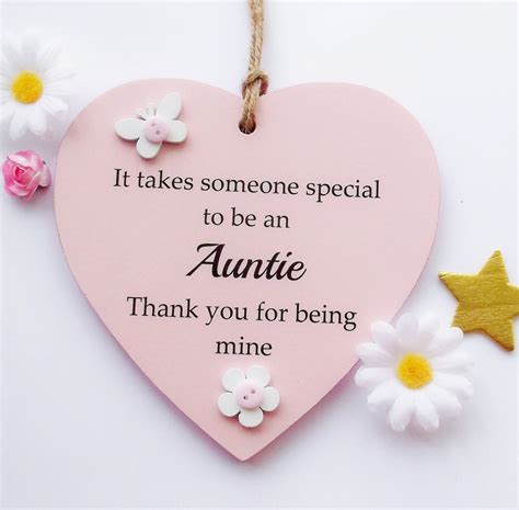 Auntie Thank You T Heart Plaque Etsy Uk