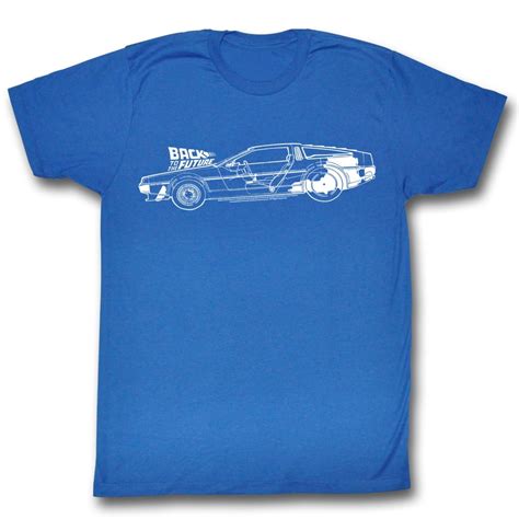 2bhip Back To The Future 80s Syfy Comedy Movie The Delorean Schematics Adult T Shirt Navy