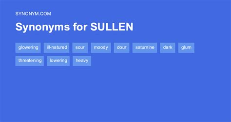 Another word for SULLEN > Synonyms & Antonyms