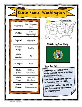 State Facts: Washington by Learning With Letty | TPT