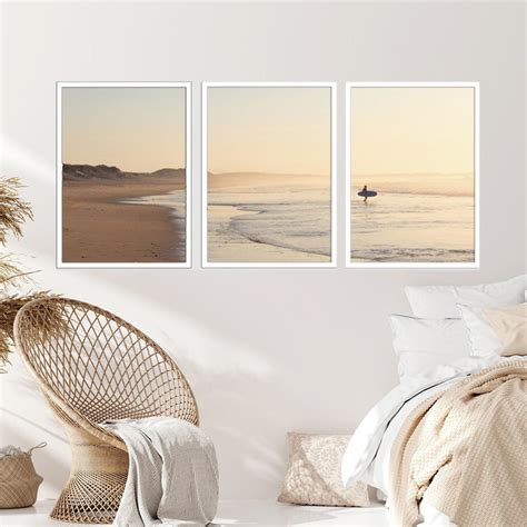 Conjunto De Quadros Decorativos Trio Praia Mar Surf Elo