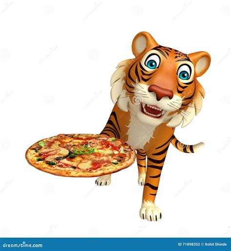 Tiger Pizza Chef Cartoon Restaurant Mascot Vector Illustration ...