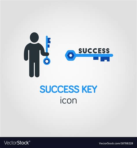 Simple Business Icon Of Success Key In Blue Color Vector Image