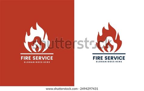 Fire Service Logo Design Vector Template Stock Vector Royalty Free