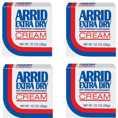 Arrid Extra Dry Anti Perspirant And Deodorant Cream 1 Oz Pack Of 4