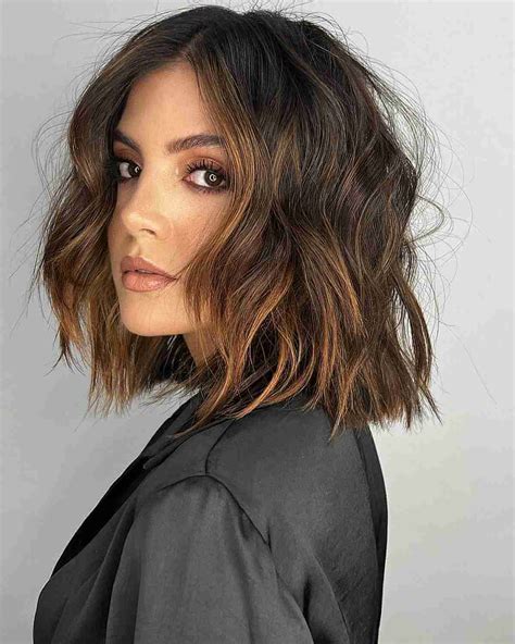 Brunette Lob Haircut