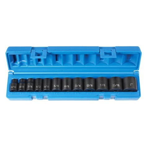 Grey Pneumatic® 1213 38 Drive Sae 6 Point Standard Impact Socket Set 12 Pieces