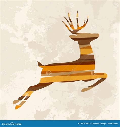 Vintage Multicolor Reindeer Stock Vector Illustration Of Multicolor