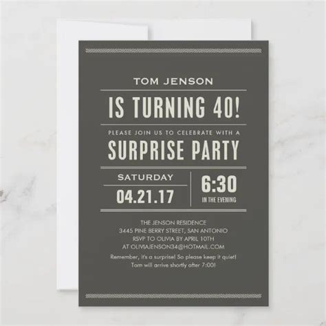 Surprise 40th Birthday Invitations Zazzle