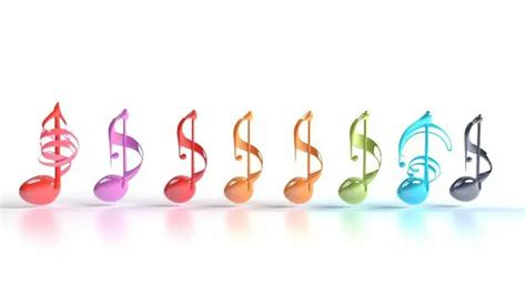 Set Of Colorful Music Notes Isolated 3d Rendering, 3d, Element ...