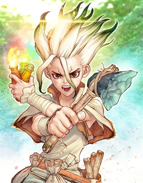 Senku Ishigami Stone Wallpaper Manga Illustration Dr Stone