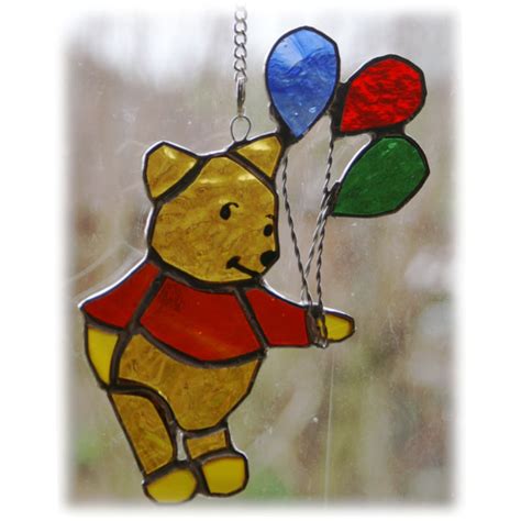 Winnie The Pooh Suncatcher Stained Glass Bear H Folksy