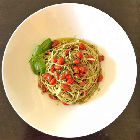 Pesto And Cherry Tomatoes Spaghetti Frixos Personal Chefing