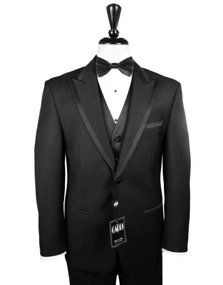 Mens Modern One Button Satin Trim Peak Lapel Tuxedo