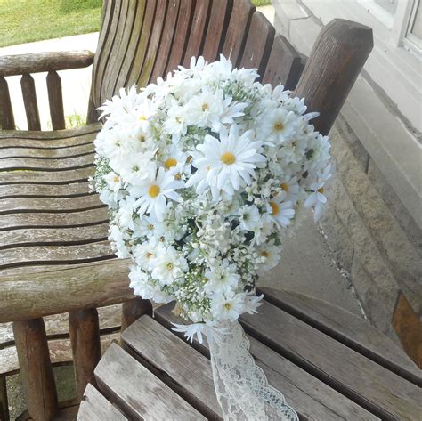 Rustic Wedding Bouquet / Daisy Silk Bridal Bouquet / Country | Etsy