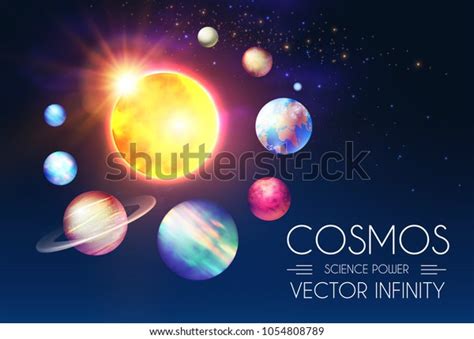 Solar System Elegant Realistic Planets Shining Stock Vector (Royalty ...