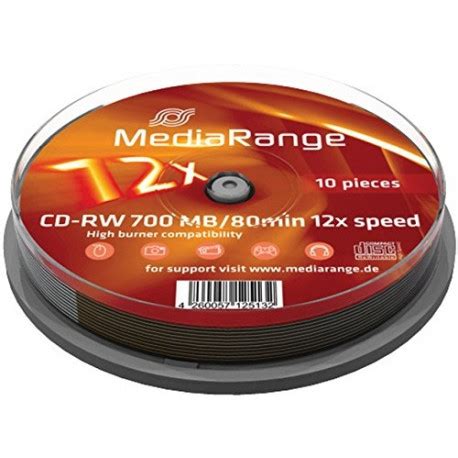 MediaRange CD RW 700MB 12x 10tk Tornis CD Toorikud Photopoint