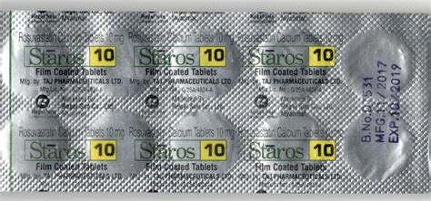 Staros Rosuvastatin 10mg Tablet Taj Pharma Taj Generics