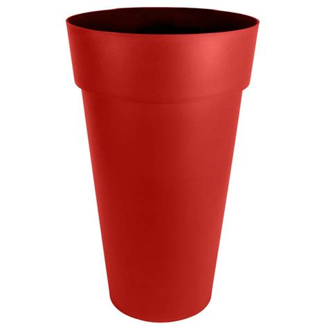 Vaso redondo alto Toscana XXL 40x80cm 90L Vermelho Rubi EDA Plásticos