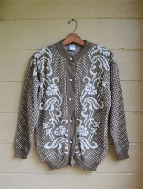 Vintage 80s Cardigan Sweater Button Up Oversized Cardigan Etsy