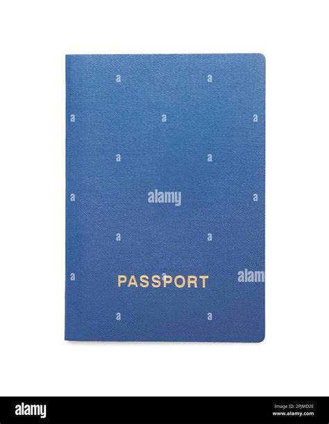 One Blue Passport Isolated On White Top View Stock Photo Alamy