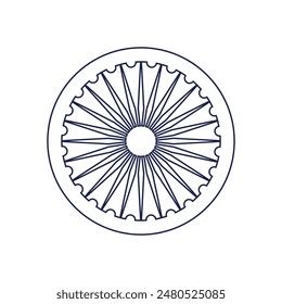 Ashoka Chakra Indian Flag Symbol Outline Stock Vector Royalty Free