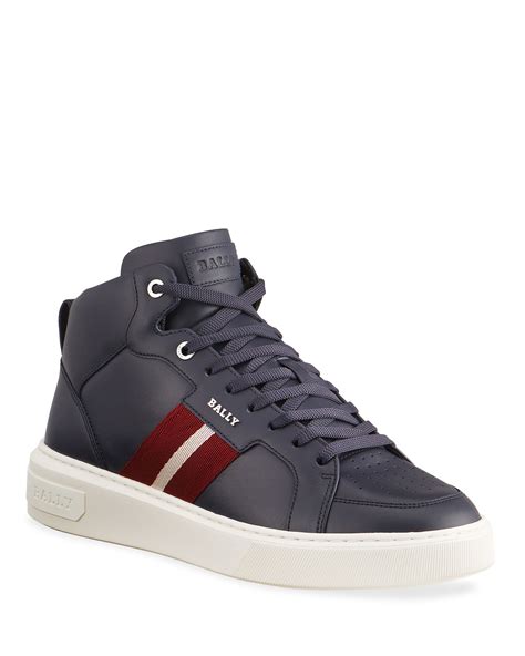 Bally Mens Myles 29 Trainspotting Leather High Top Sneakers Neiman Marcus