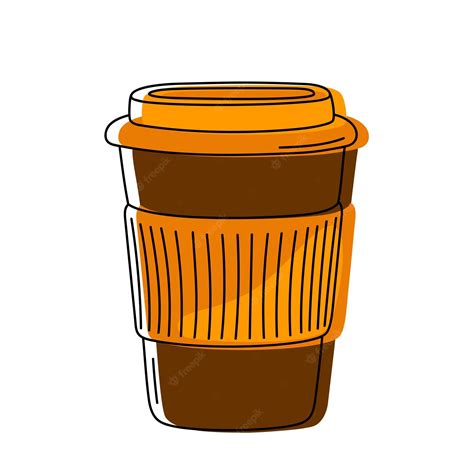 Vaso De Papel De Café Para Llevar En Estilo De Dibujos Animados