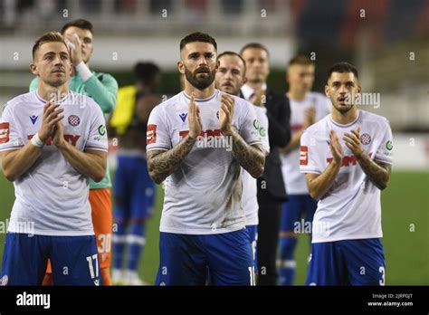 Dario Melnjak Of Hajduk Marko Livaja Of Hajduk And David Colina Of