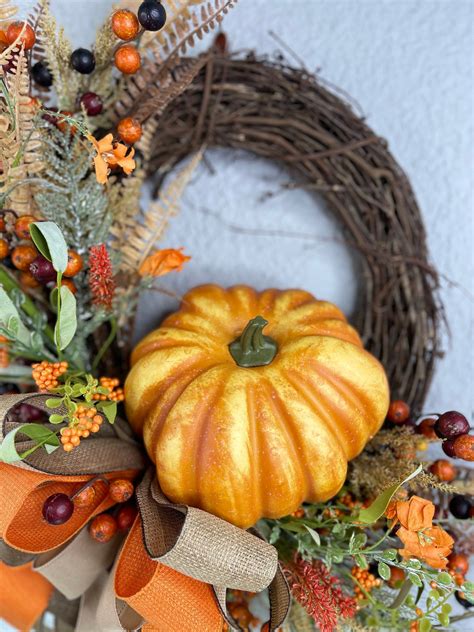 Pumpkin Grapevine Wreath Fall Grapevine Wreath Grapevine Wreath Fall