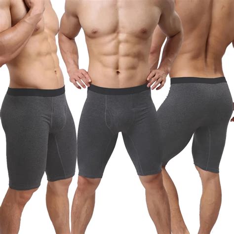 Sexy Men Underwear Cotton Boxers Shorts Cuecas Solid Mid Waist U Convex