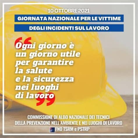 Giornata Per Le Vittime Degli Incidenti Sul Lavoro 2021 Unpisi