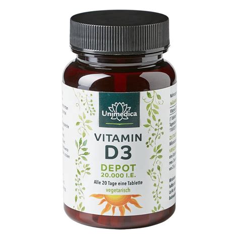 Vitamin D3 Depot 20 000 I E 120 Tabletten Von Unimedica