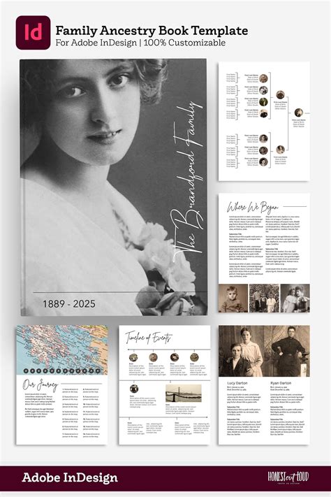 Ancestry Book Template Family Tree Family History Genealogy Book Mac PC Adobe Indesign - Etsy