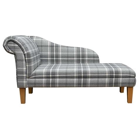 Chaise Longue In Balmoral Dove Tartan Fryetts Fabric Beaumont