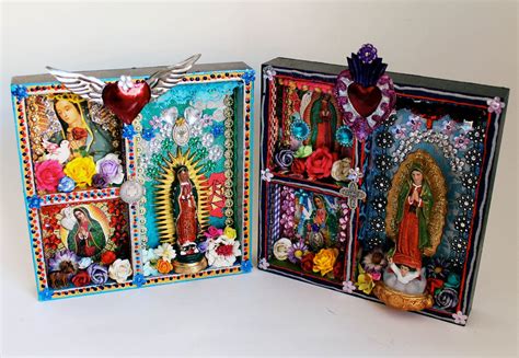 Our Lady Of Guadalupe Shadow Box Shrine Shrines Art Mexican Folk Art